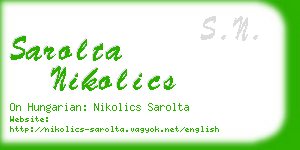 sarolta nikolics business card